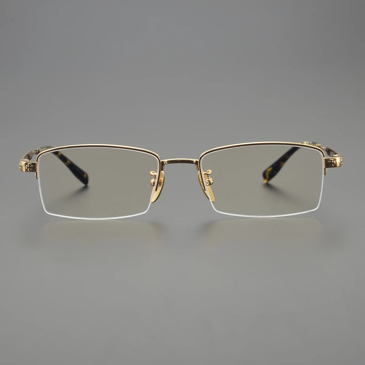 2024 High Quality Handmade Titanium Half Frame Computer Glasses Men Women Luxury Retro Rectangle Eyeglass Frame Optical Eyewear