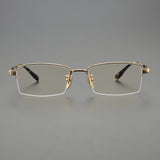 2024 High Quality Handmade Titanium Half Frame Computer Glasses Men Women Luxury Retro Rectangle Eyeglass Frame Optical Eyewear