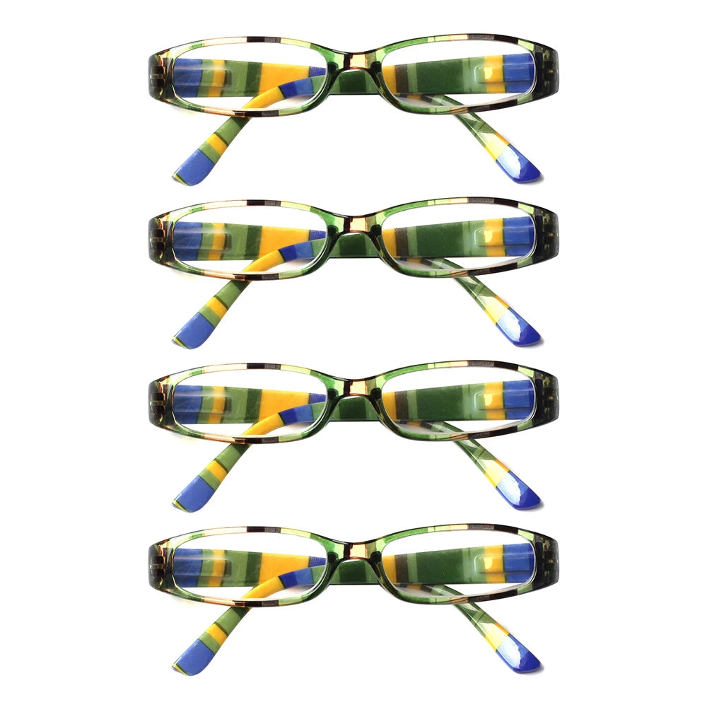 Blue Light Blocking Reading Glasses Spring Hinged Women with Striped Flower Frame Computer Goggle Reader Eyeglasses 0~+4.0