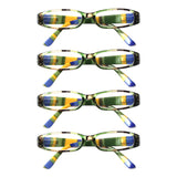 Blue Light Blocking Reading Glasses Spring Hinged Women with Striped Flower Frame Computer Goggle Reader Eyeglasses 0~+4.0