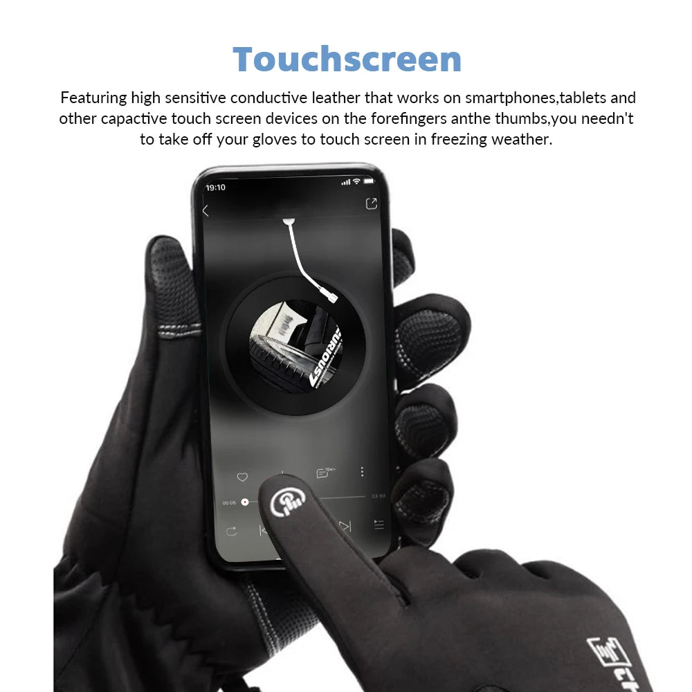 Outdoor Winter Gloves Motorcycle Gloves With Fleece Lined Touch Screen Snow Glove Waterproof Thermal Gloves For Riding