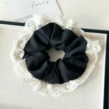 High Appearance Level Lace Fabric Elastic Hair Rope Simple Advanced Sense Small Fragrance Sweet Tie Hair Cord Gentle Temperament