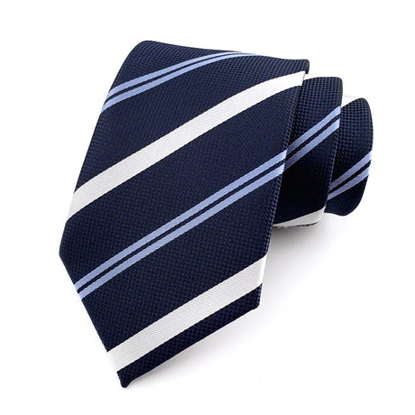 New 8cm Mens Tie Striped Patterned Man Necktie Neck Tie Jacquard Woven Ascot Cravat Neckwear For Gentleman Wedding  Party