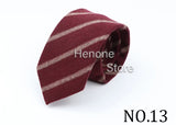 High Quality Mens 7cm Ties Classic Brown Red Striped Plaid Cotton Handmade Necktie Narrow Skinny Cravat Casual Tie Accessories