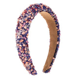 Women Headband Artificial Crystal Embellished Wide Band Headwear Elastic Anti-slip Luxury Fashion Ladies Hair Hoop Accessories 