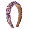 Women Headband Artificial Crystal Embellished Wide Band Headwear Elastic Anti-slip Luxury Fashion Ladies Hair Hoop Accessories 