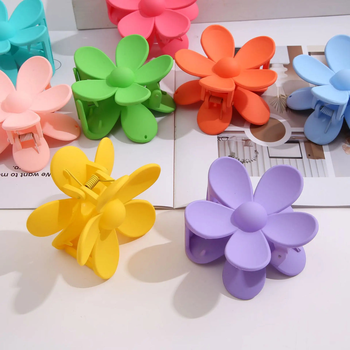 Large Flower Claw Clips For Women Fashion Hair Claw Hair Clamps Girls Matte Hairpins Sweet Headwear Barrette Hair Accessories