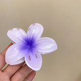 Hot Bohemia Gradient Colorful Acrylic Egg Flowers Hair Claw Clips For Women Beach Forest Style Sweet Headwear New Accessories