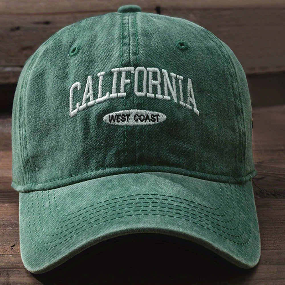 Fashionable Versatile Washed Letters Solid Color Embroidered Baseball Cap For Men Wide Brimmed Casual Sports Cap For Women