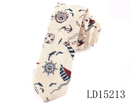 New Designer Print Ties Casual Narrow Necktie Ties for Men Hip-hop Party Floral Cotton Skinny Tie Cravat