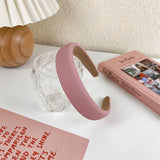2022 Gentle Pink Womans Hairbands Girl Sweet Plush Wide Side Sponge Headband Hair Hoop Fashion Simple Solid Color Hair Accessory