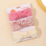 3Pcs/set Elastic Soft Headband for Baby Hair Accessories Newborn Bows Headwear Printing Toddler Bandage Ribbon Bowknot Headscarf