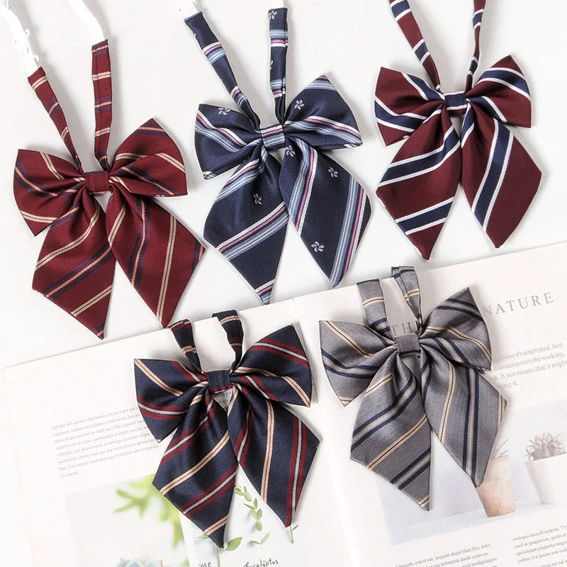 Bow tie Ladies Fashion Japanese JK Style Striped Girls School Uniform Bow Tie for Girls Korean Cosplay Women Butterfly Corbatas