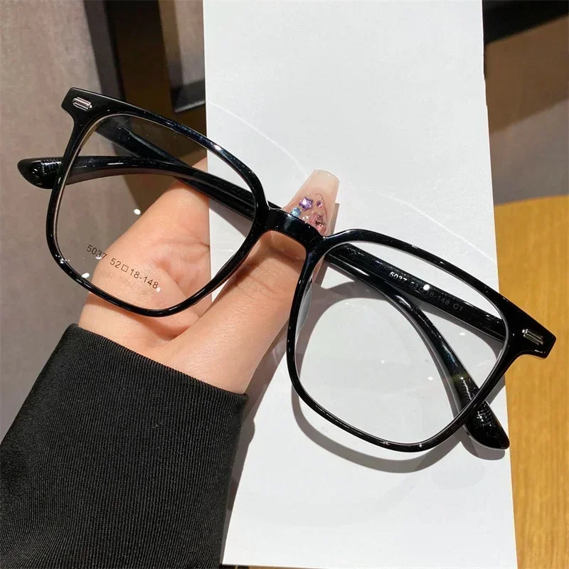 Blue Light Blocking Ladies Square Myopia Glasses New Trendy Finished Near Sight Eyeglasses Prescription Minus Eyewear Diopter