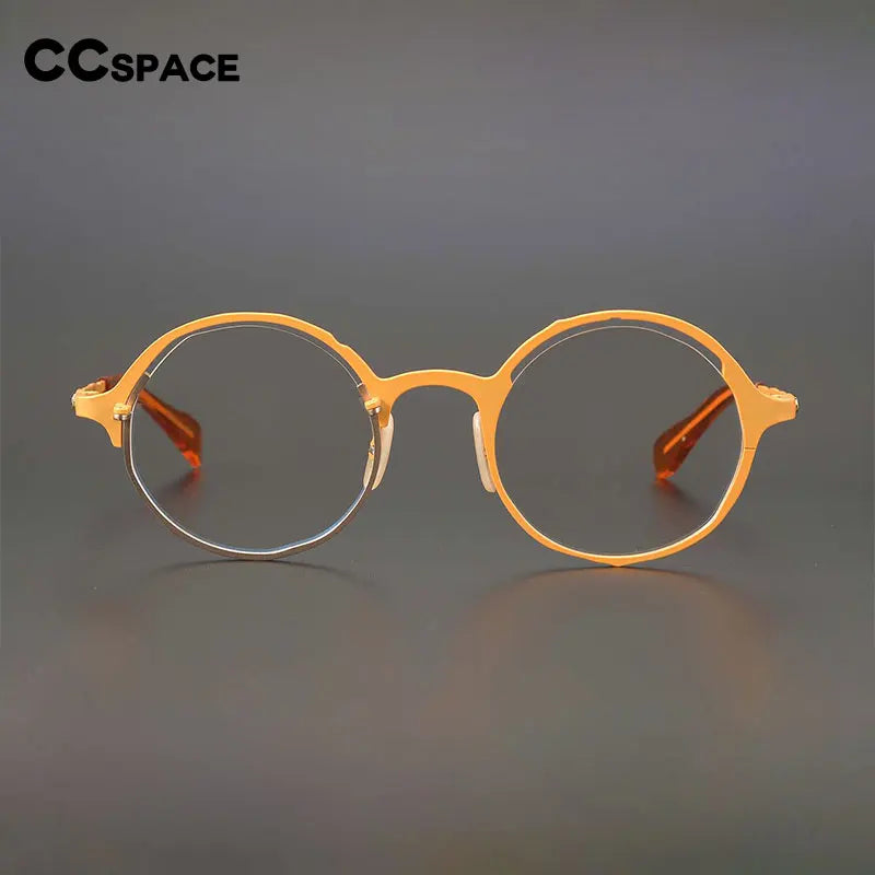 53160 Retro round pure titanium handmade glasses frame men and women irregular high-end optical frames