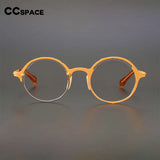 53160 Retro round pure titanium handmade glasses frame men and women irregular high-end optical frames