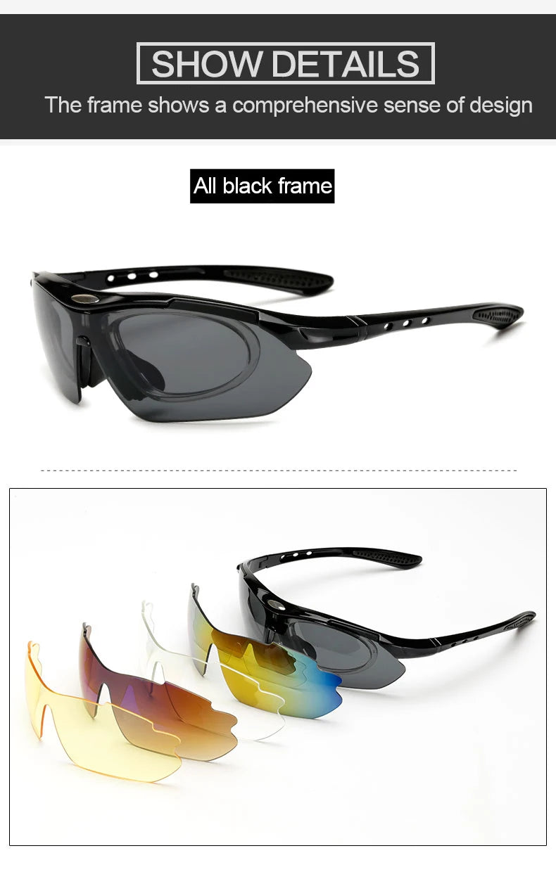 Cycling Glasses For Men's Women Men Outdoor Sports Bicycle Sunglasses MTB Road Goggles Eyewear 5 Lens Bike Equipment Driving