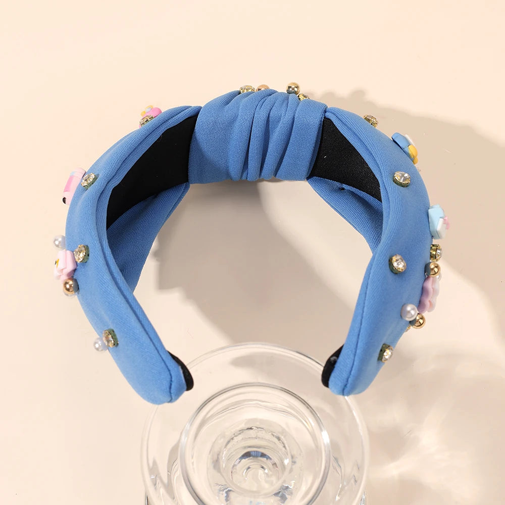 Knotted Wide Headbands Diadem For Back To School Pearls Pencil Hair Bands Kids Head Hoop Girls Children Daily Tiara Accessories