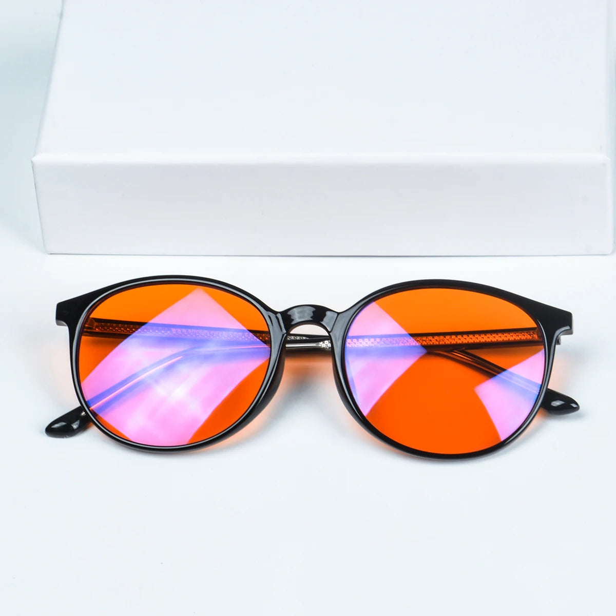 red glasses red blue light glasses for better sleep blue light blocking glasses orange lenses Tr90  women eyeglasses SH2022
