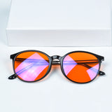 red glasses red blue light glasses for better sleep blue light blocking glasses orange lenses Tr90  women eyeglasses SH2022