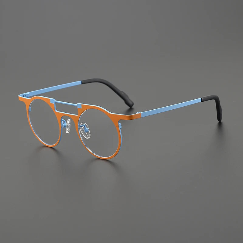 High-quality niche multi-color glasses frame literary fashion retro round ultra-light pure titanium hip hop trend optical glasse