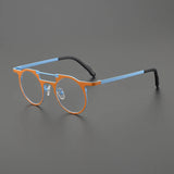 High-quality niche multi-color glasses frame literary fashion retro round ultra-light pure titanium hip hop trend optical glasse