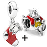 Buipoey 2pcs/lot Christmas Red Cane Gingerbread Man Charm Snowman Santa Beaded Sock Pendant DIY Beacelets jewelry Accessory Gift