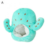 Funny Hat for Women Men Cactus Eggplant Watermelon Sunflower Soft Plush Doll Headgear Hat Sleeping Toy