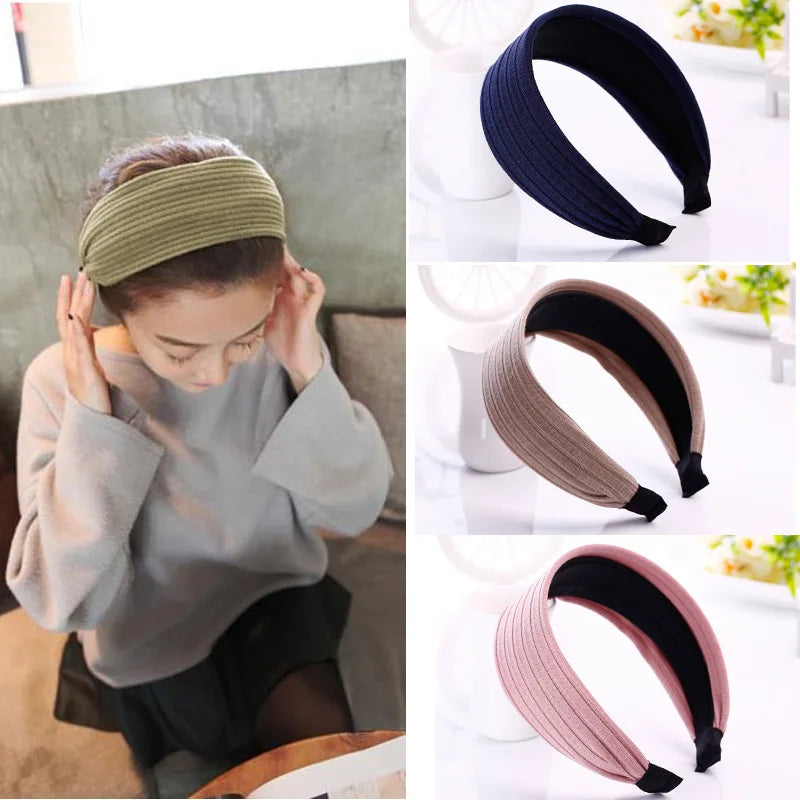 Wide brimmed headbands for women going out in Korea, fashionable and stylish facial wash headbands, hair clips, and ribbons