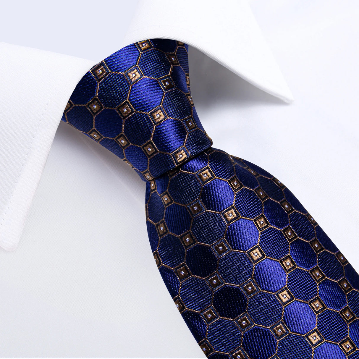 2023 New Blue Ties for Men Luxury Paisley Striped Check Silk Polyester Men's Wedding Party Necktie Accessories Handkerchief Gift