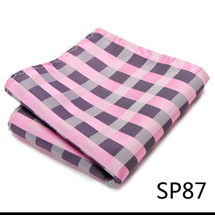 Pocket Square Handkerchief Nice Handmade Woven 100% Silk Hanky Pocket Square Printed  hombre Pink Office Clothing accessories