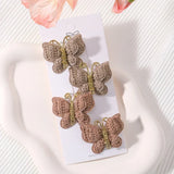 4Pcs/set Butterfly Hair Clip Set for Girls Double Layered Bow Cute Bangs Hair Pin Cotton Safe Kids Baby Hair Accessories Set