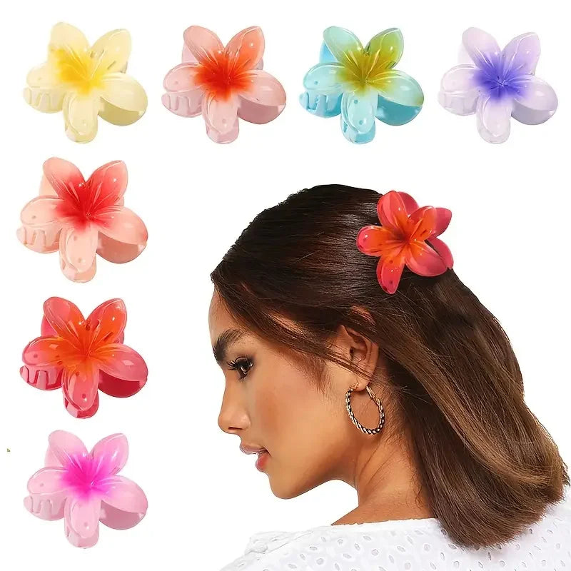 2Pcs Flower Hair Claw Clips for Women Gradient Large Claw Clips for Thick Hair Girls No-slip Hairpins Women Hair Accessories