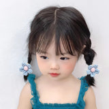 10Pcs/Set Girls cute Hair Loop Childrens Hair Ties with Flowers Elastics Ponytail Holders Pigtails Rubber Band Hair Accessories