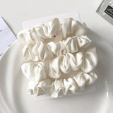 3/4/5 PCS Elastic Bands Elegant Solid Color Satin Pleated Scrunchies Woman Strong Ponytail Hair Ties Accessories Wholesale