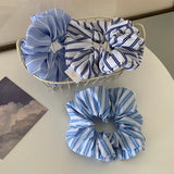 Woman Large Fresh Stripes Elastics Hair Band Versatile Scrunchies Hair Ties Ladies Ponytail Holder Girl Fashion Hair Accessories