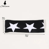 Star Embroidery Sports Headband for Running, Cycling, Yoga | Black Headbands for Women No Slip Soft Hair Accessories