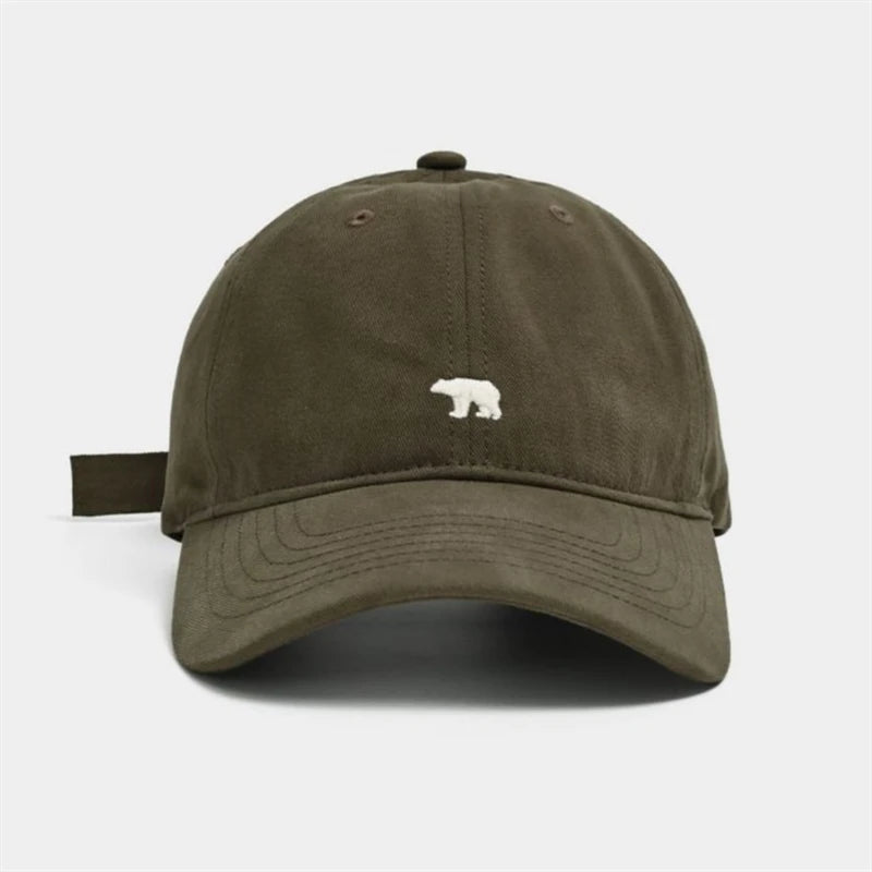 Outdoor Fashionable Unisex Retro Polar Bear Embroidered Baseball Cap New Style Versatile Big Head Circumference Duckbill cap