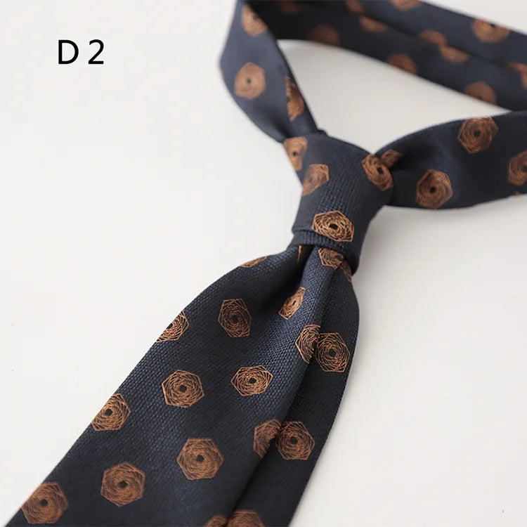 New Jacquard Polyester 8CM Formal Red Brown Neckties Men's Casual Cartoon Neck Tie Suit Cravat Wedding Party Banquet Accessories