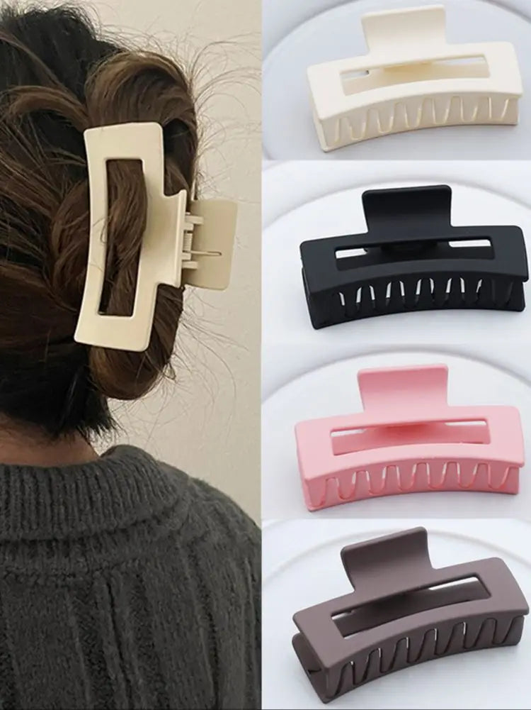 Korean Women Girls Plastic Hair Claws Hair Clips Headwear Large Size Hairpin Crab Barrette Fashion Ornament Hair Accessories