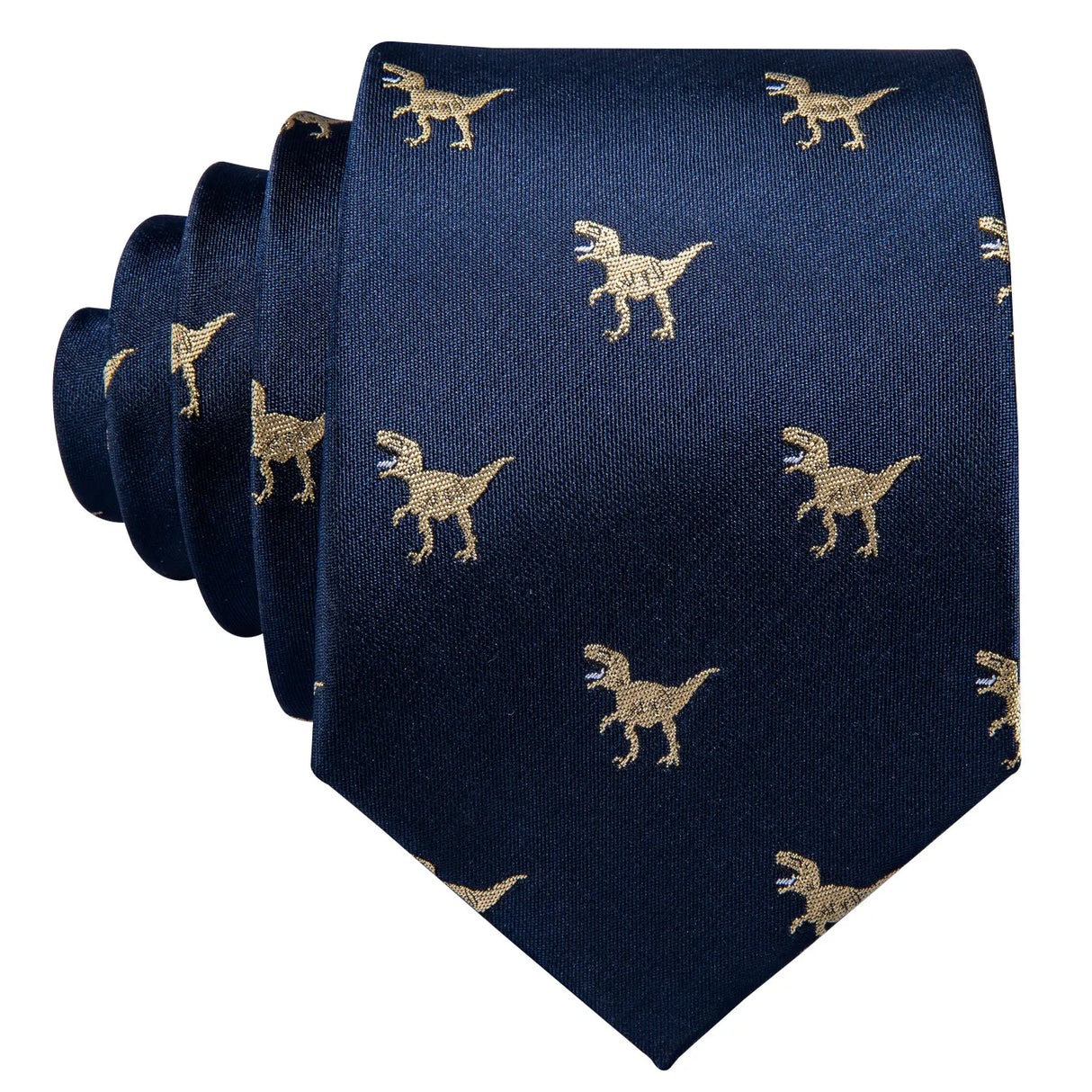 New Arrival Men's Ties Set Dinosaur Pattern Navy Gold Mens Wedding Necktie 8.5cm Necktie Business Silk Ties For Men Gift FA-5191