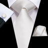 Hi-Tie White Black Striped Solid Men Tie Gravata Silk Wedding Tie For Men Hanky Cufflink Fashion Designer Business Dropshipping