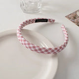 Spring Summer Women Colorful Head Hoop Princess Girls Sweet Plaid Cloth Headbands for Children Daily Headpiece Hair Accessories
