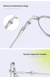 2024 Pure Titanium Frame Round Retro Fashion Men Women Eyeglasses Frame Anti-blue Light Glasses Designer Korean Glasses Frames
