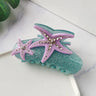 YHJ Starfish Hair Claw for Women Rhinestone Acetate Claw Clip Vacation Jewelry Hair Clip Trendy Claw Clips Hair Accessories