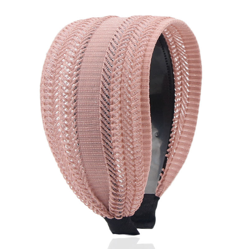 Women's Hair Band Simple Wide Headband with Teeth Non-Slip Hairpin All-Matching Hollow Cover Gray Hair Haar Accessoires Women
