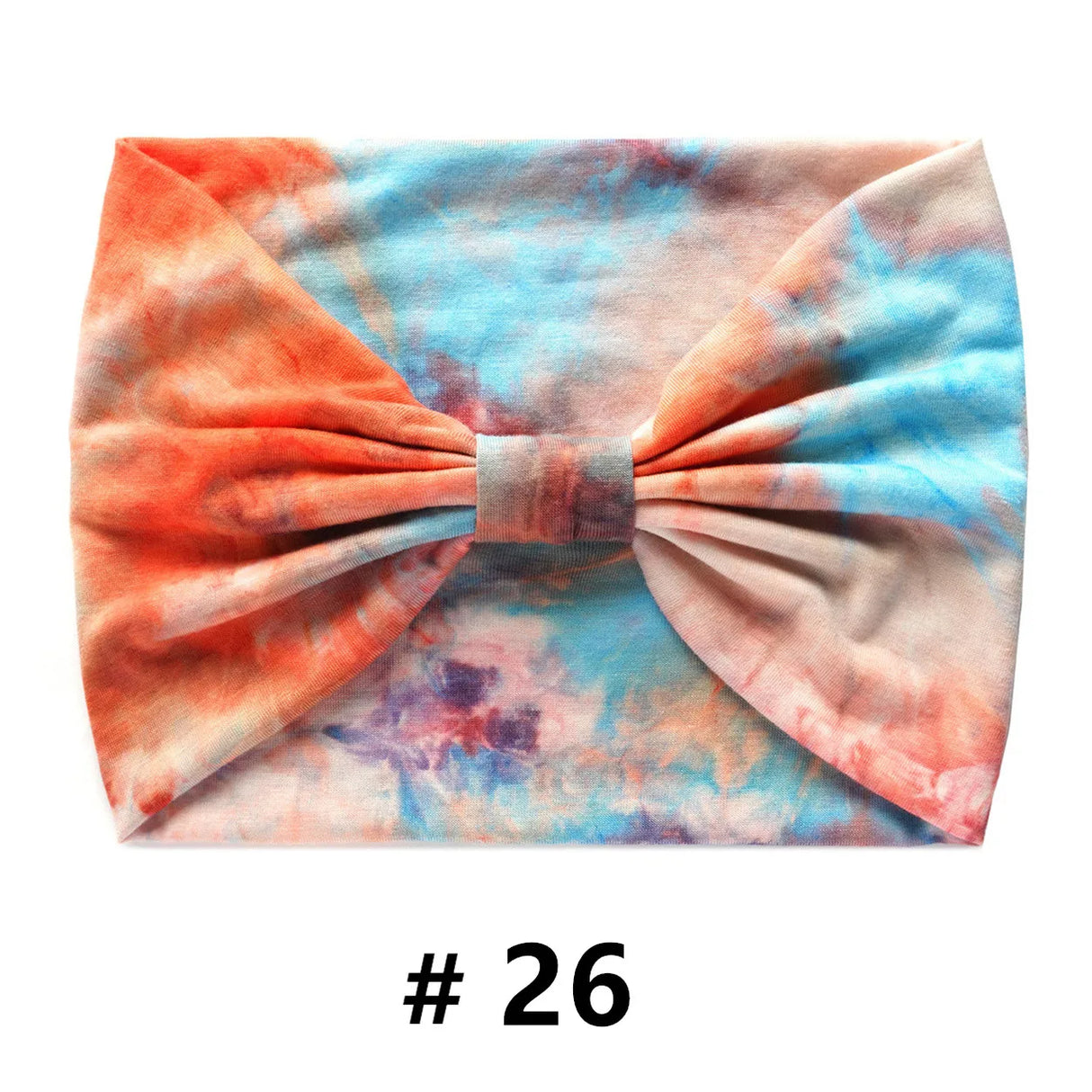 Tie Dye Headbands for Women Wide Turban Headwrap Knotted Vintage Hairbands Cotton Bandanas Bandage Headscarf Hair Accessories