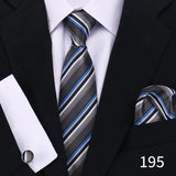 Tie For Men Classic Plaid Handkerchiefs Red Necktie Cufflinks For Men Blouse Business Wedding Accessories Women Collar Man Gift