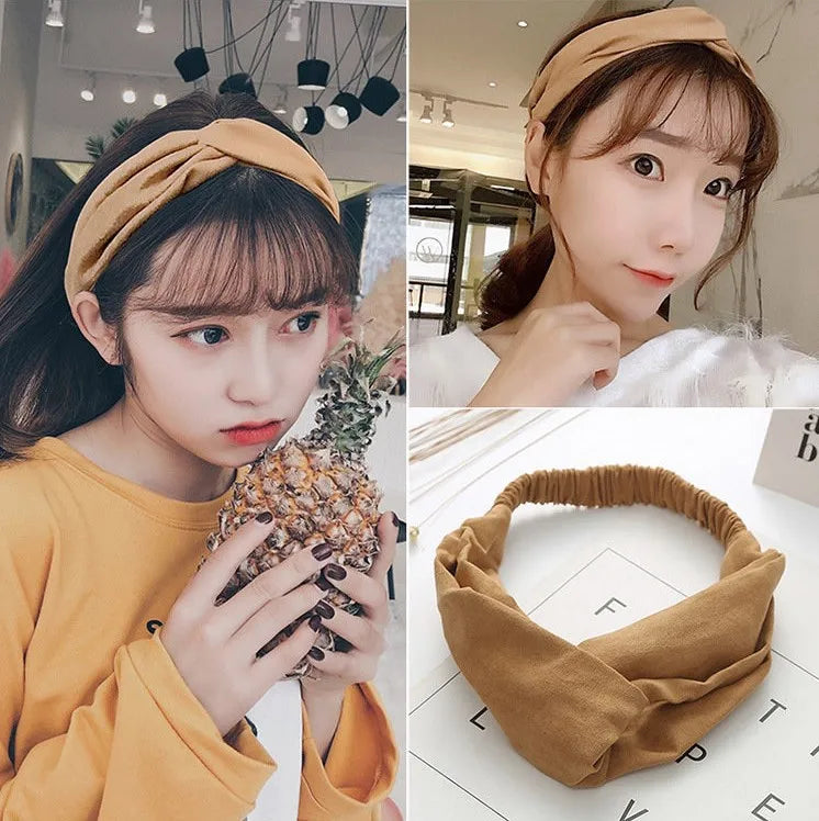 Cross elastic headband chiffon silk headband ladies headband hair accessory sports face wash