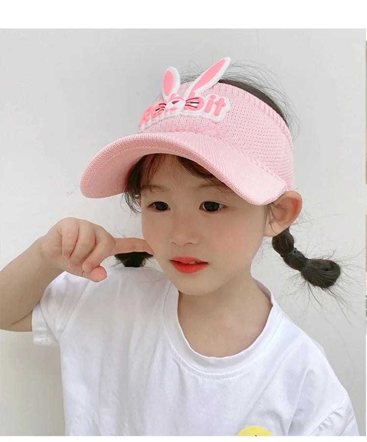 2023 New Kids Sun Hats Children Summer Visors Cute Rabbit Wings Bunny Hat Summer Hat for Kids Boys Girls Hats 3-12years Old